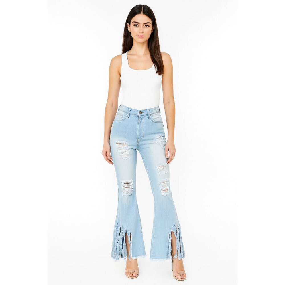 Women's Distressed High Waisted Bell Bottom Jeans – Size S – NWOT